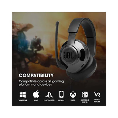 JBL Quantum 200 Wired Over-Ear Gaming Headset Black