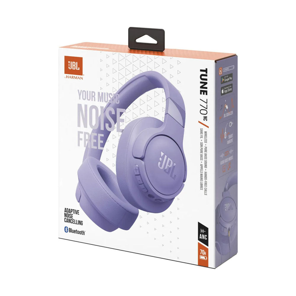 JBL Tune 770NC Noise Cancelling Wireless Over Ear Headphones Purple