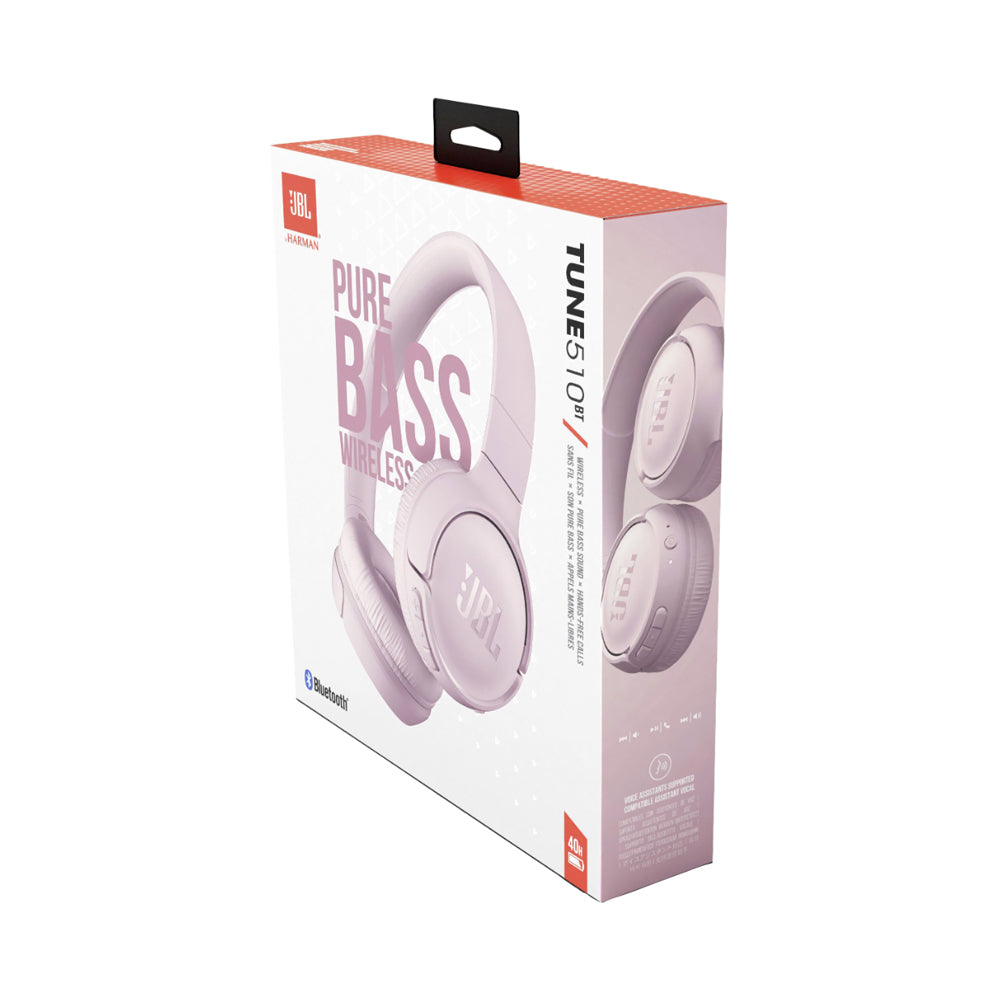 JBL Tune 510BT Bluetooth On-Ear Headphones With Microphone Pink