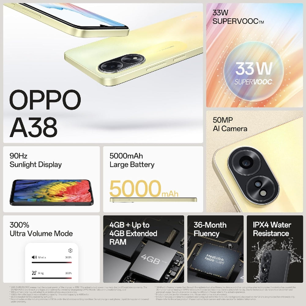 OPPO A38 4G 6GB/128GB GLOWING GOLD