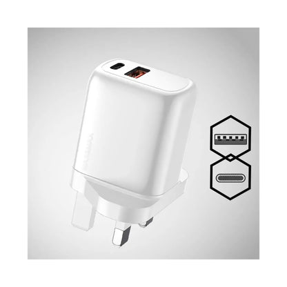 Max & Max 20W Dual Port 2 in 1 Fast Charger White