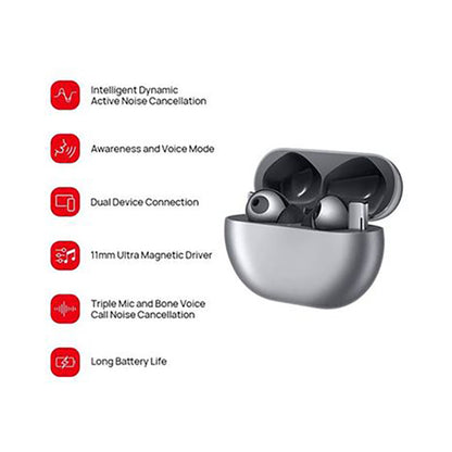 Huawei FreeBuds Pro Bluetooth Earbuds with Charging Case Silver Frost