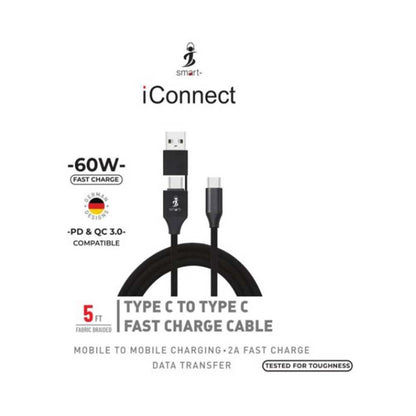 Smart USB-C USBA TO TYPE- Cable C Black