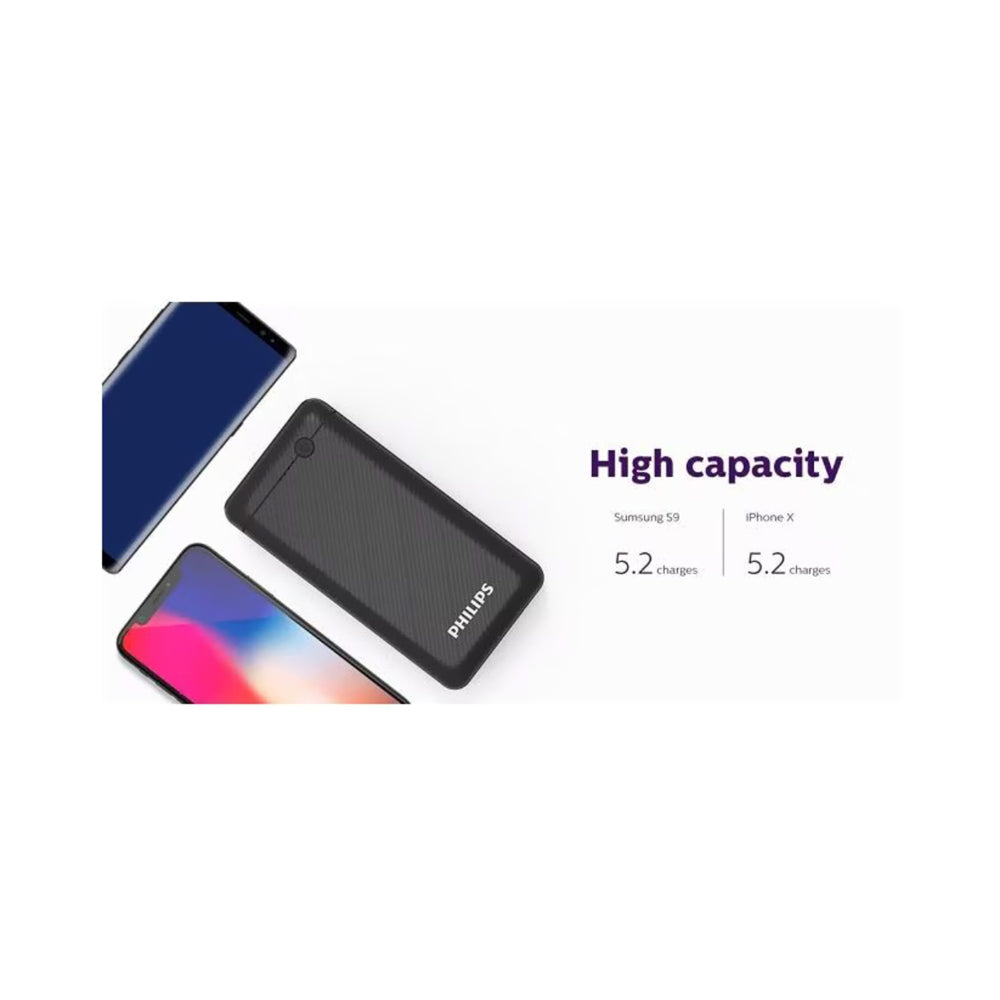 Philips 2X Faster Power Bank 20000mAh Black