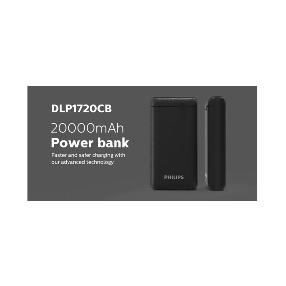 Philips 2X Faster Power Bank 20000mAh Black