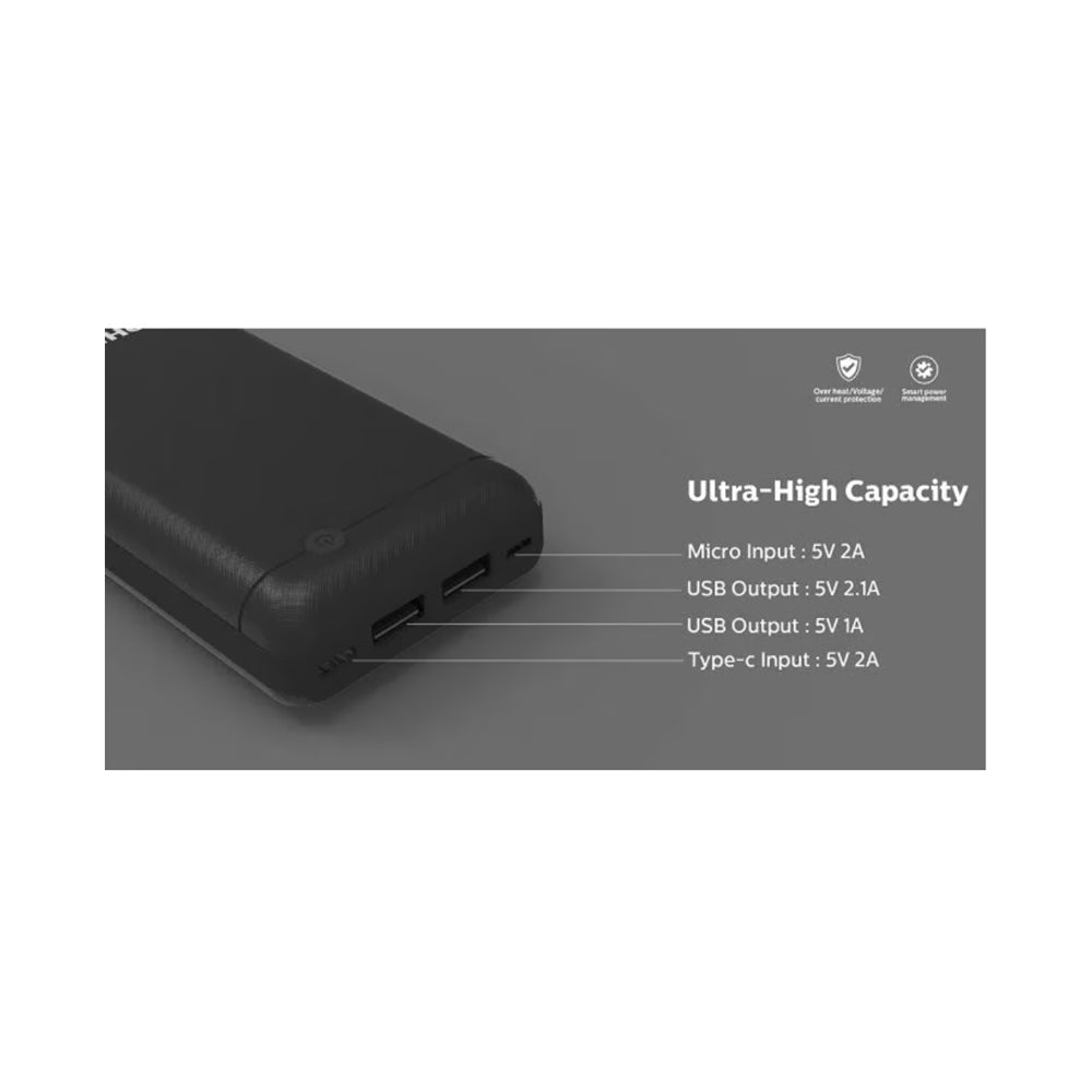 Philips 2X Faster Power Bank 20000mAh Black