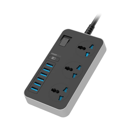 Heatz 6-Port USB and 3 Socket Desktop Charger 3000W Black