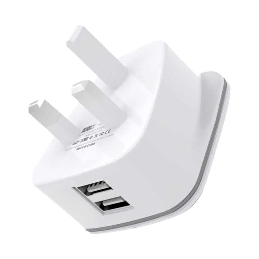 Heatz Dual Port Charging Adapter White