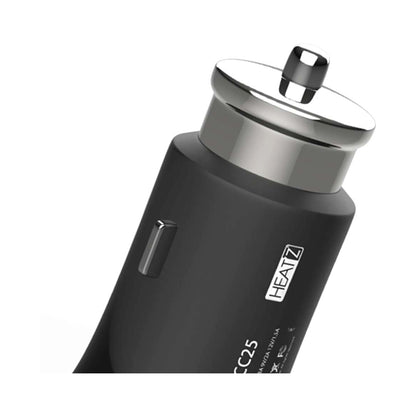 Heatz Dual Port PD USB Fast Car Charger Black