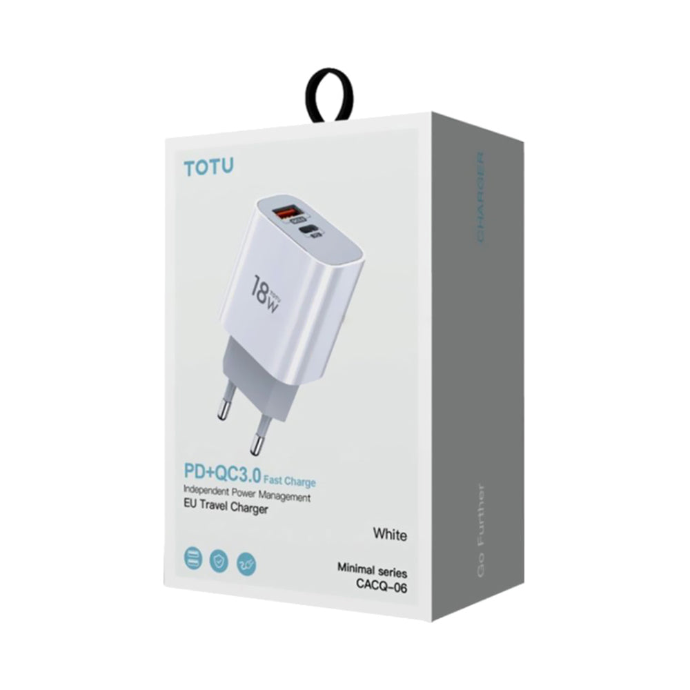 Totulife UK Dual Port Wall Charger White