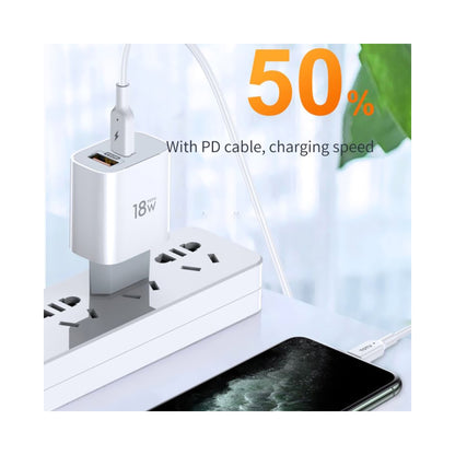 Totulife UK Dual Port Wall Charger White