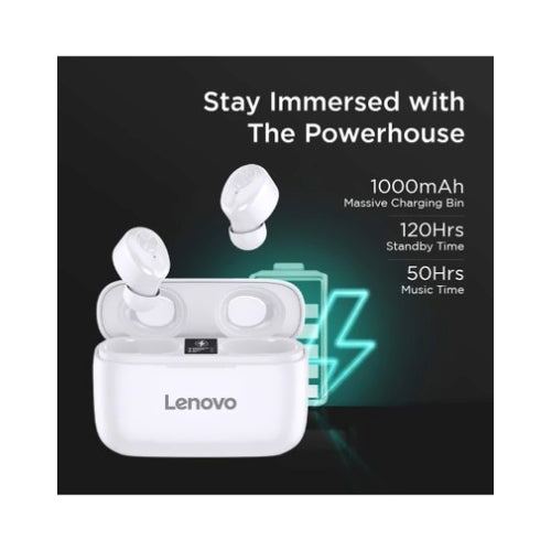 Lenovo True Wireless Stereo Earbuds with Charging Case White