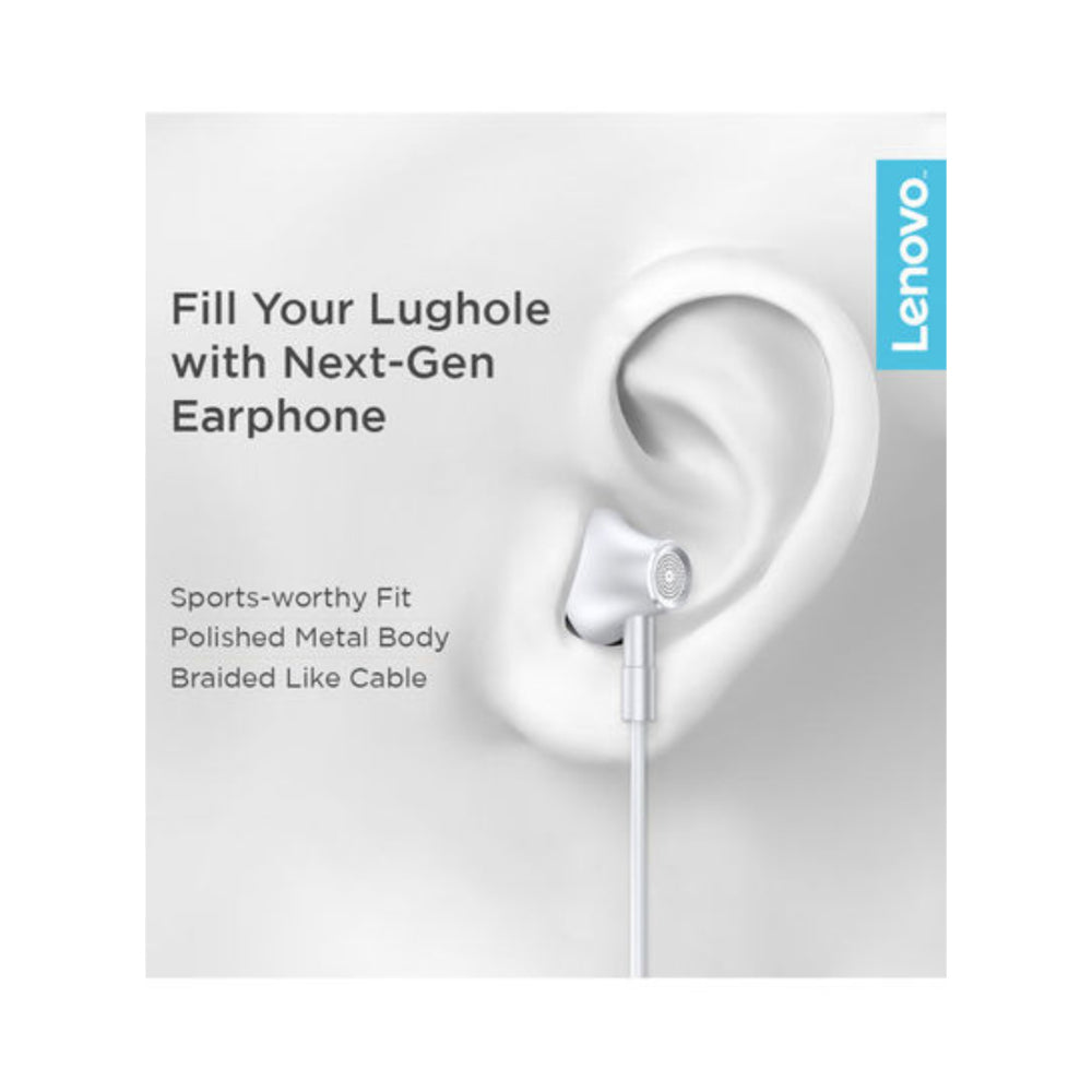 Lenovo Half Wired In-Ear Earphones White