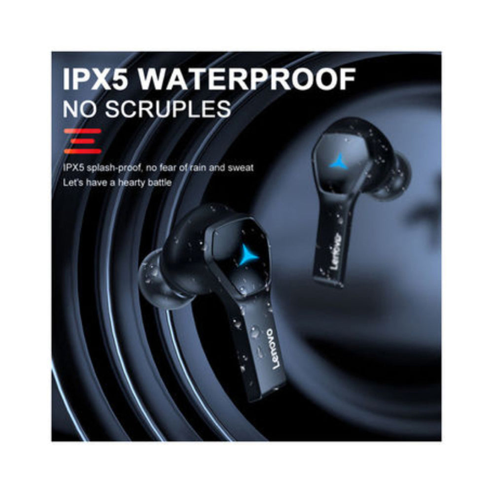 Lenovo TWS Bluetooth 5.0 In-Ear Gaming Earbuds With Charging Case Black