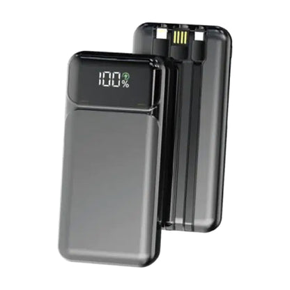 Aspor Power Bank with Built in Cables 10000mAh Black