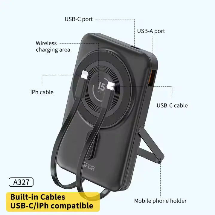 Aspor A327 Magnetic 10000 mAh Power Bank