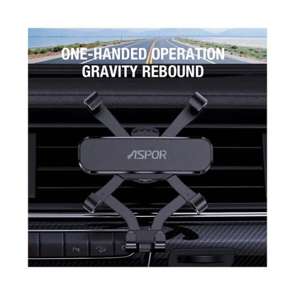 Aspor Hot Selling Gravity Mobile Car Mount Bracket Black