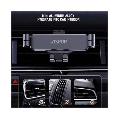 Aspor Hot Selling Gravity Mobile Car Mount Bracket Black