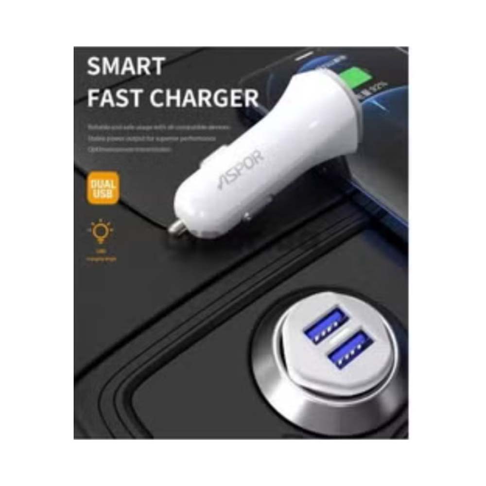 Aspor 3.4A 2 USB Car Charger White