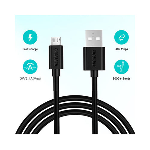 Choetech USB-A To Micro USB Cable Black