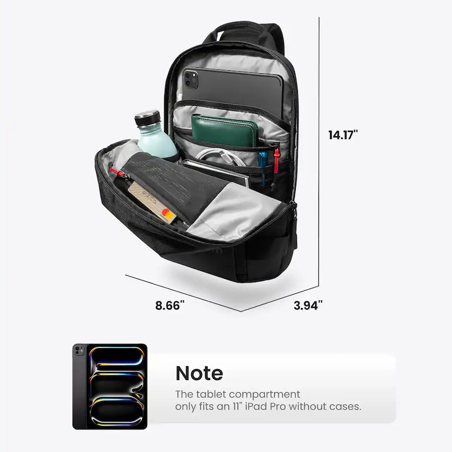 TOMTOC NAVIGATOR-T24 SLING BAG BLACK