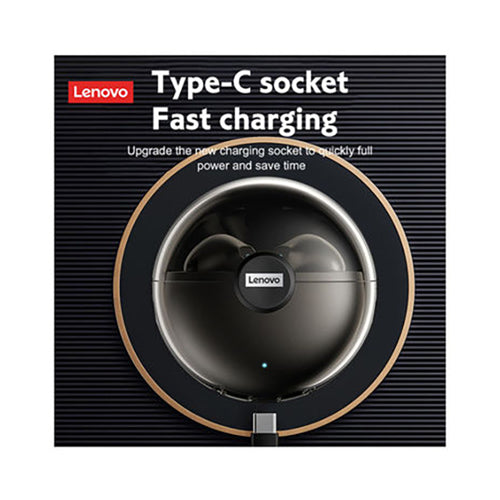 Lenovo True Wireless In-Ear Earbuds With Charging Case Black