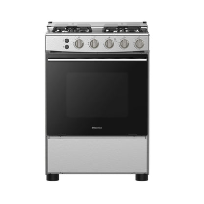 Hisense 4 Burner Free Standing Gas Cooker Silver HFG60121X