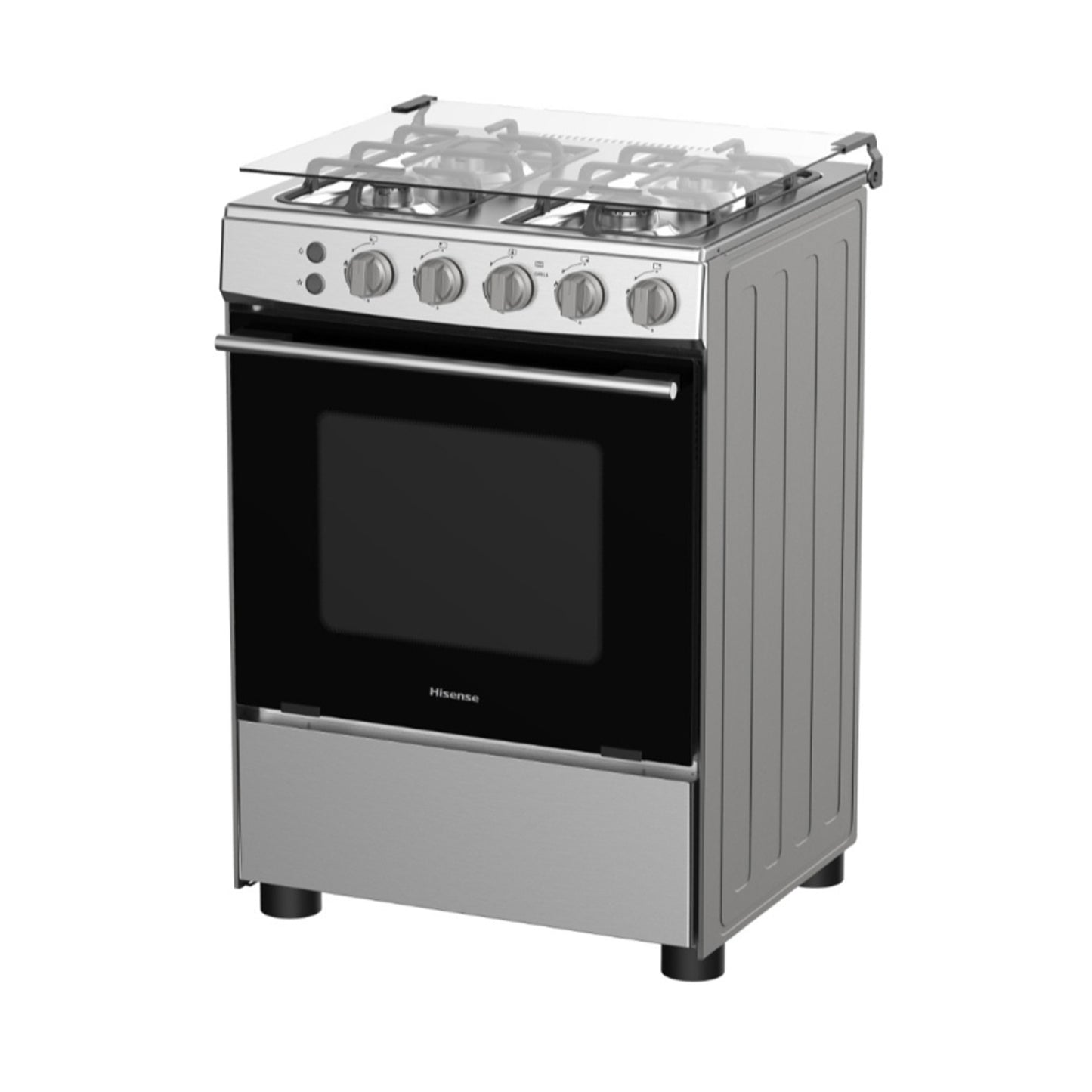 Hisense 4 Burner Free Standing Gas Cooker Silver HFG60121X