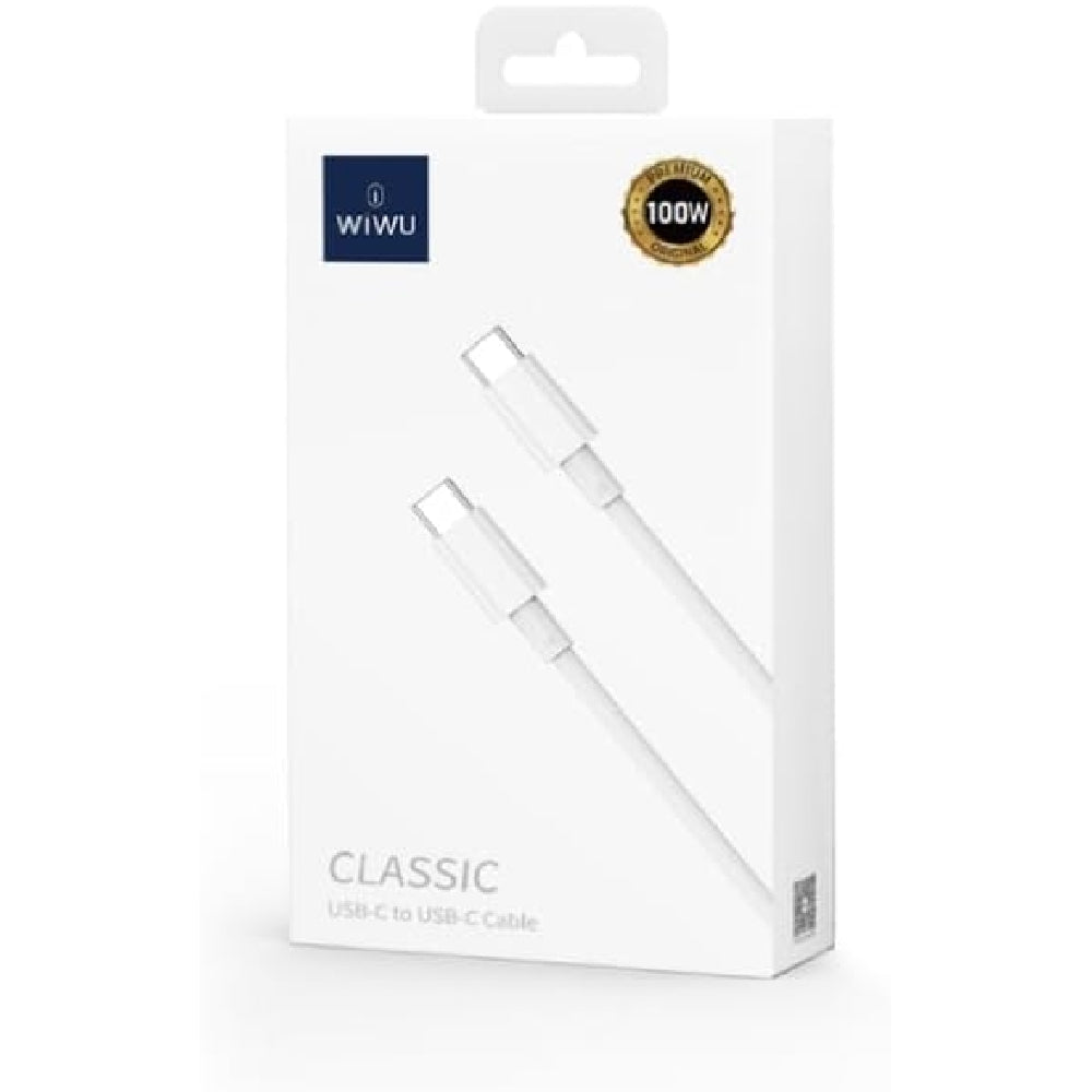 WIWU Classic 100W Type-C To Type-C Charging Cable 1.2m White