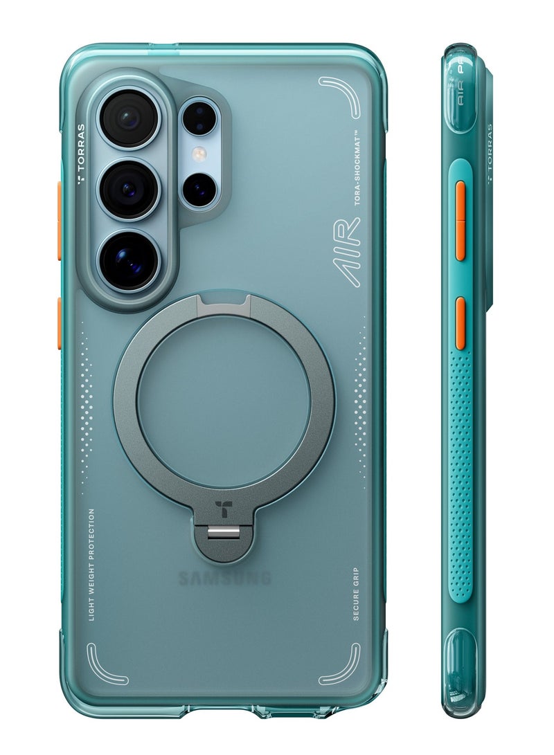 TORRAS Ostand Spin Air Case for Samsung Galaxy S26 - Glacier Green
