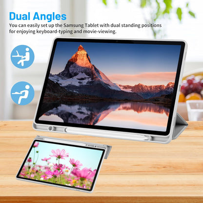 PROTECT  Samsung Tab S10 Plus Protective Tablet Cover, Silcon, Trifold Stand , Auto Wakeup Sleep, Pen Slot, Grey, PSTS10PGRY