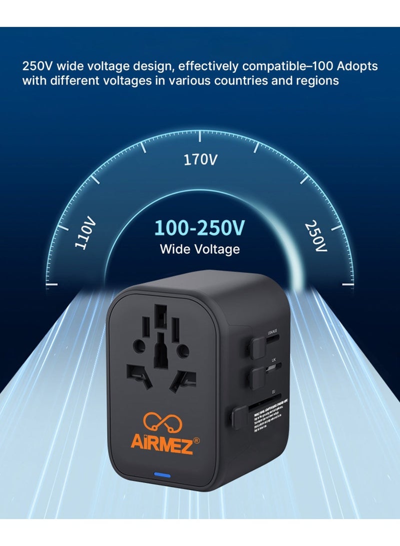 Airmez 45W Universal Travel Power Adapter - Black