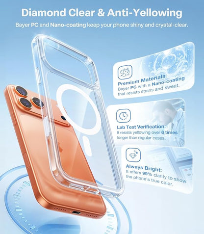 TORRAS Slimfit Magnetic Case for iPhone 17 Pro - Clear