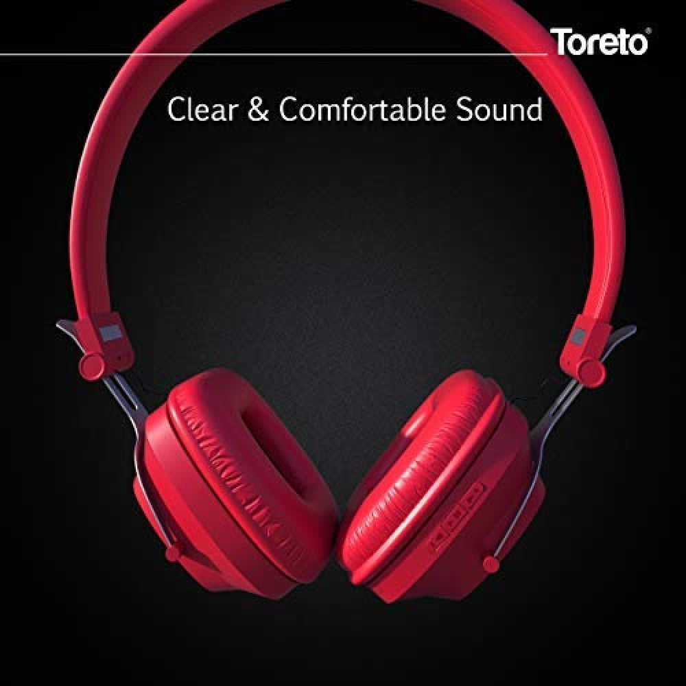 Toreto Explosive Pro Bluetooth Headphones with Mic Red