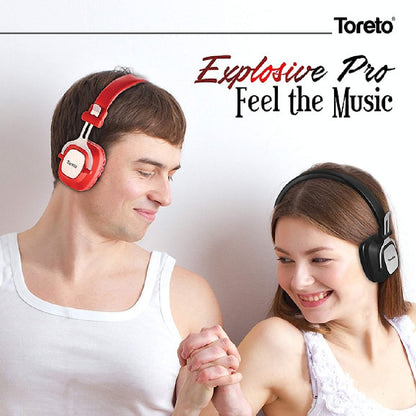 Toreto Explosive Pro Bluetooth Headphones with Mic Red