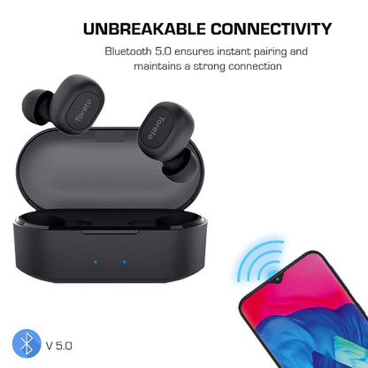 Toreto Torpods True Wireless Earbuds  Black