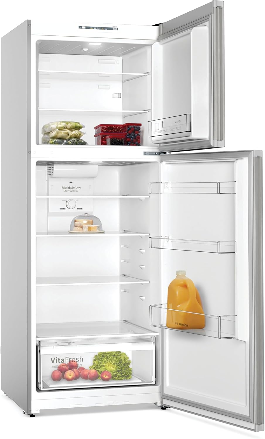 Bosch Series 4 Free Standing Top Mount Refrigerator 485L, Stainless Steel – KDN55NLE0M