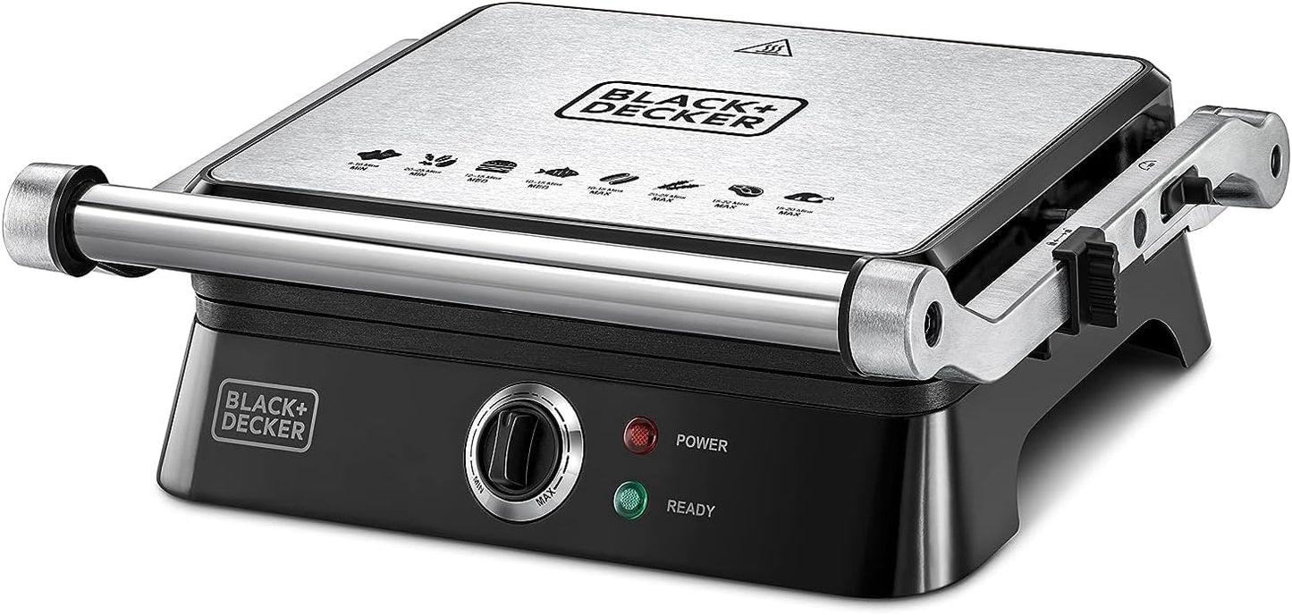 BLACK+DECKER CG1400-B5 Contact Grill with Fixed Plate 1400W Black