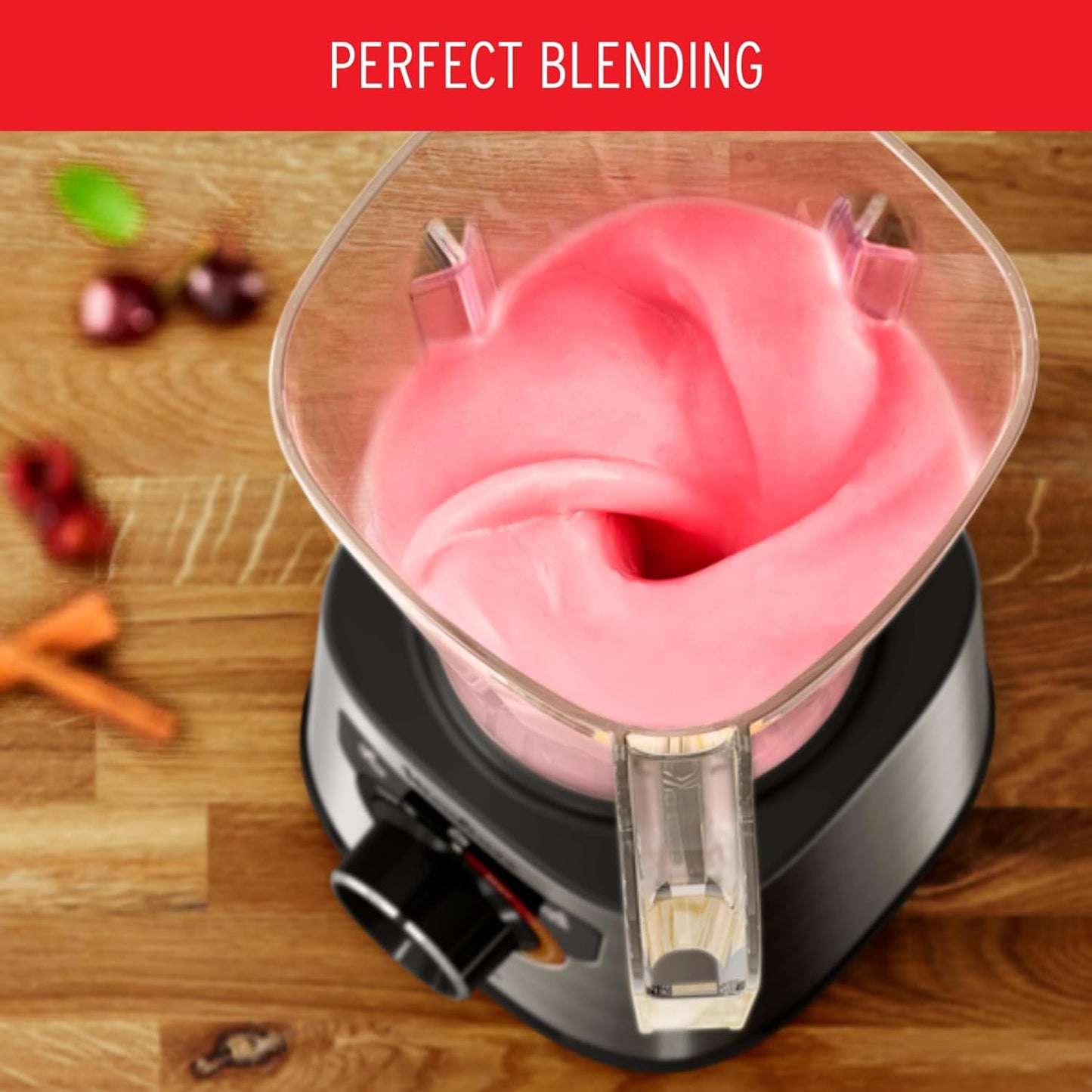 MOULINEX Blender | PerfectMix |High Speed 2 L Blender Smoothie Maker | Mixer | 1200 W | 4 Auto Programs | Light and Unbreakable Jar | Powerful Blending | 600 ml bottle | LM88HD27