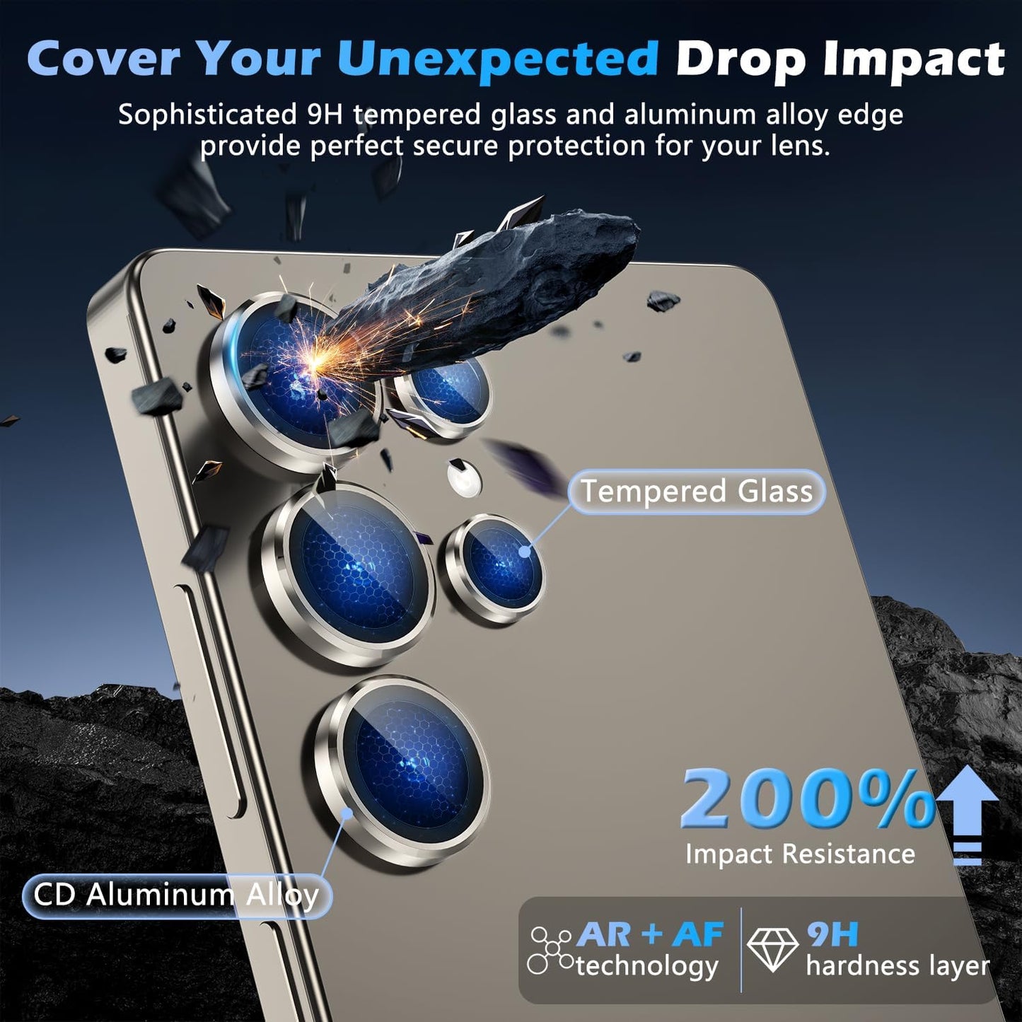 PROTECT  Samsung S25 Ultra Xzoom Lens Protector, Sapphire Glass, Alloy Material, Ultra Clear, Premium Finish, Grey, XSMS25UGRY