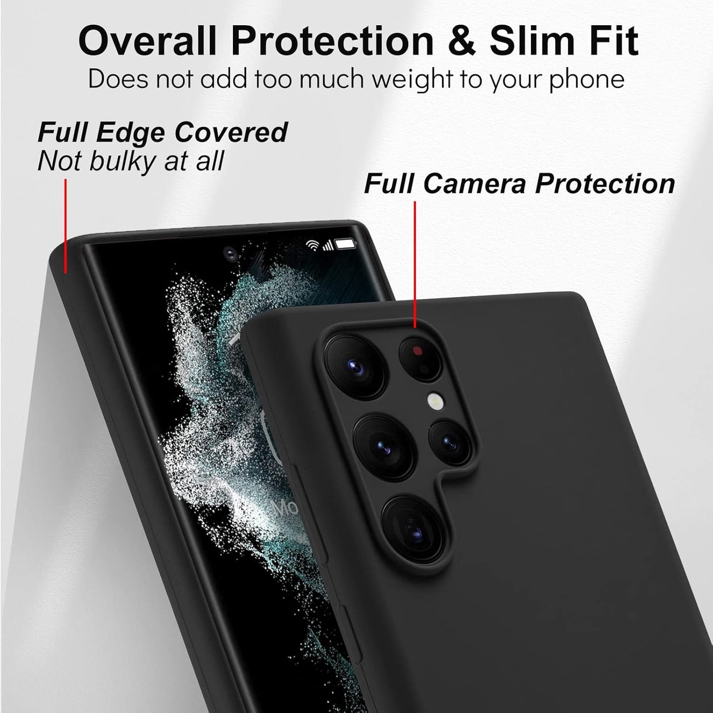 PROTECT  Samsung S24 Ultra Silicon Phone Case, Magnetic, Bundle, Screen Protector included, Protective, Anti Scratch, Black, SMS24UBLK