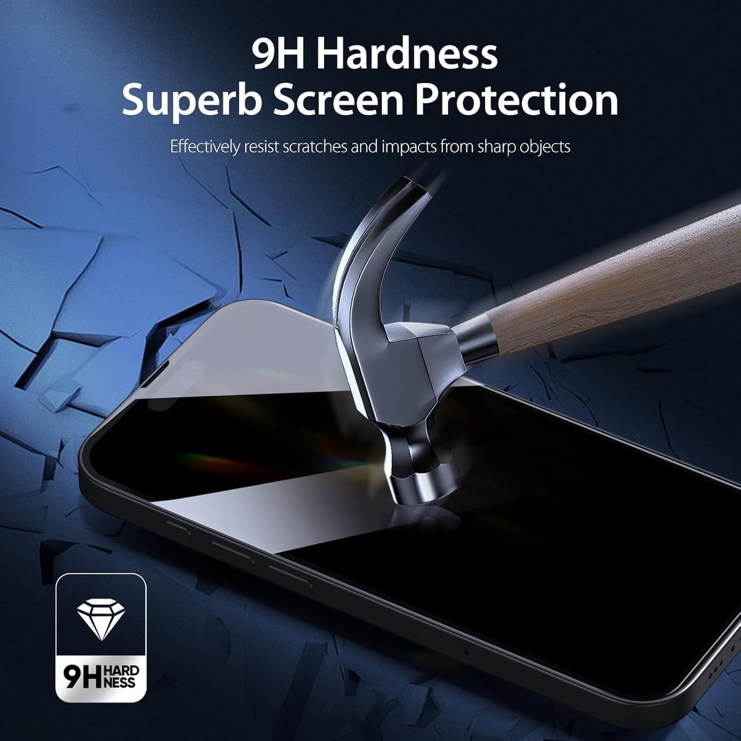 PROTECT  iPhone 16 Pro Privacy Screen Protector,  9D Tempered Glass, Anti Scratch, Matte , Black, PIP16P