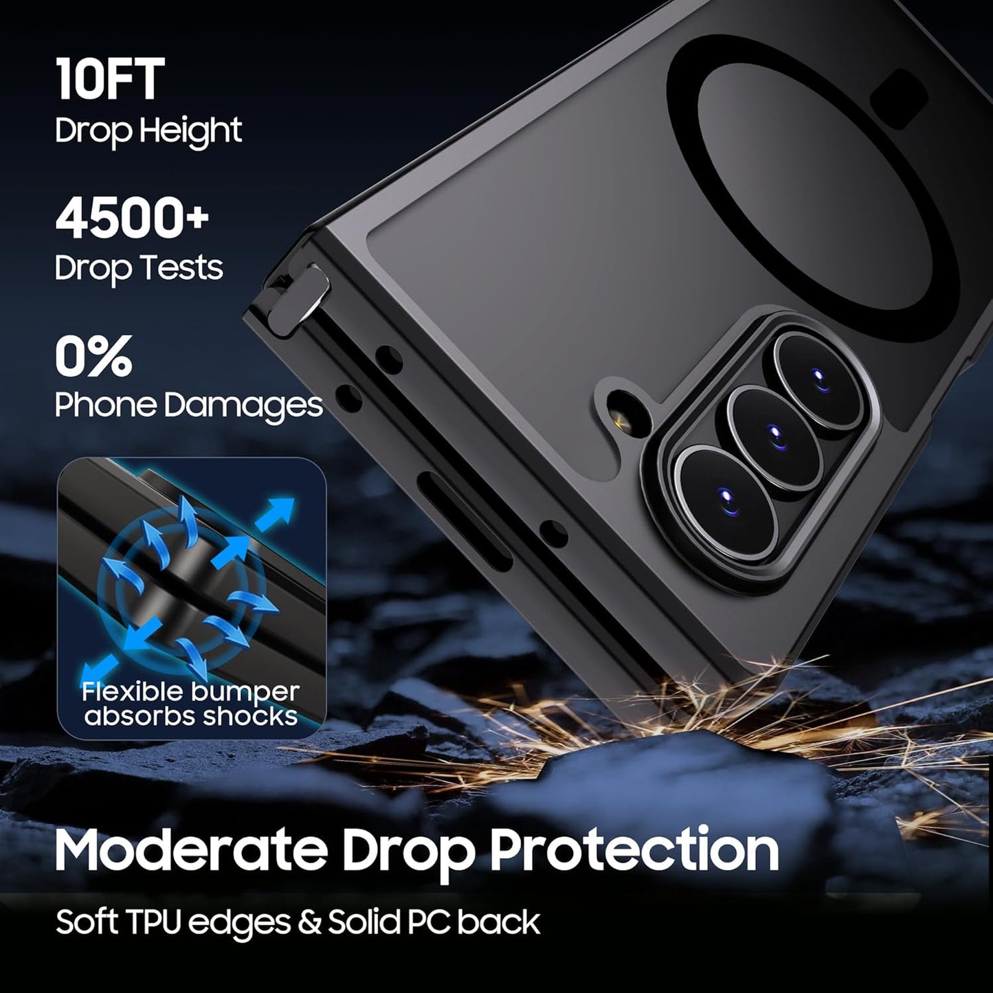 PROTECT  Samsung Z FOLD 6 Fume Phone Case, Magnetic, Black, FMSFLD6BLK