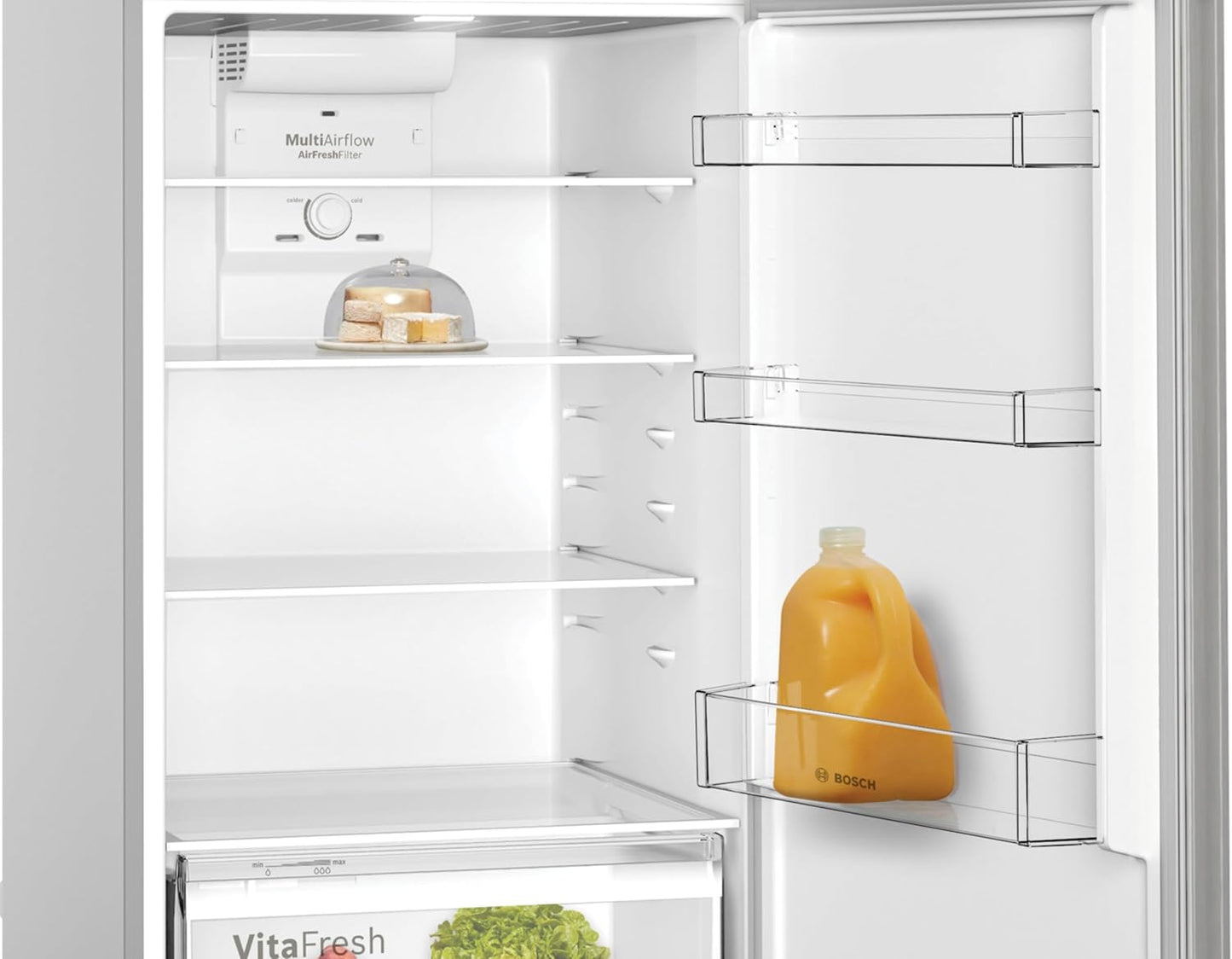 Bosch Series 4 Free Standing Top Mount Refrigerator 485L, Stainless Steel – KDN55NLE0M