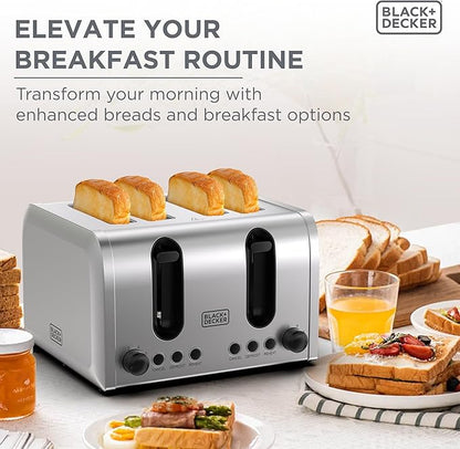 Black + Decker 4-Slice Toaster 2100W, ET444-B5