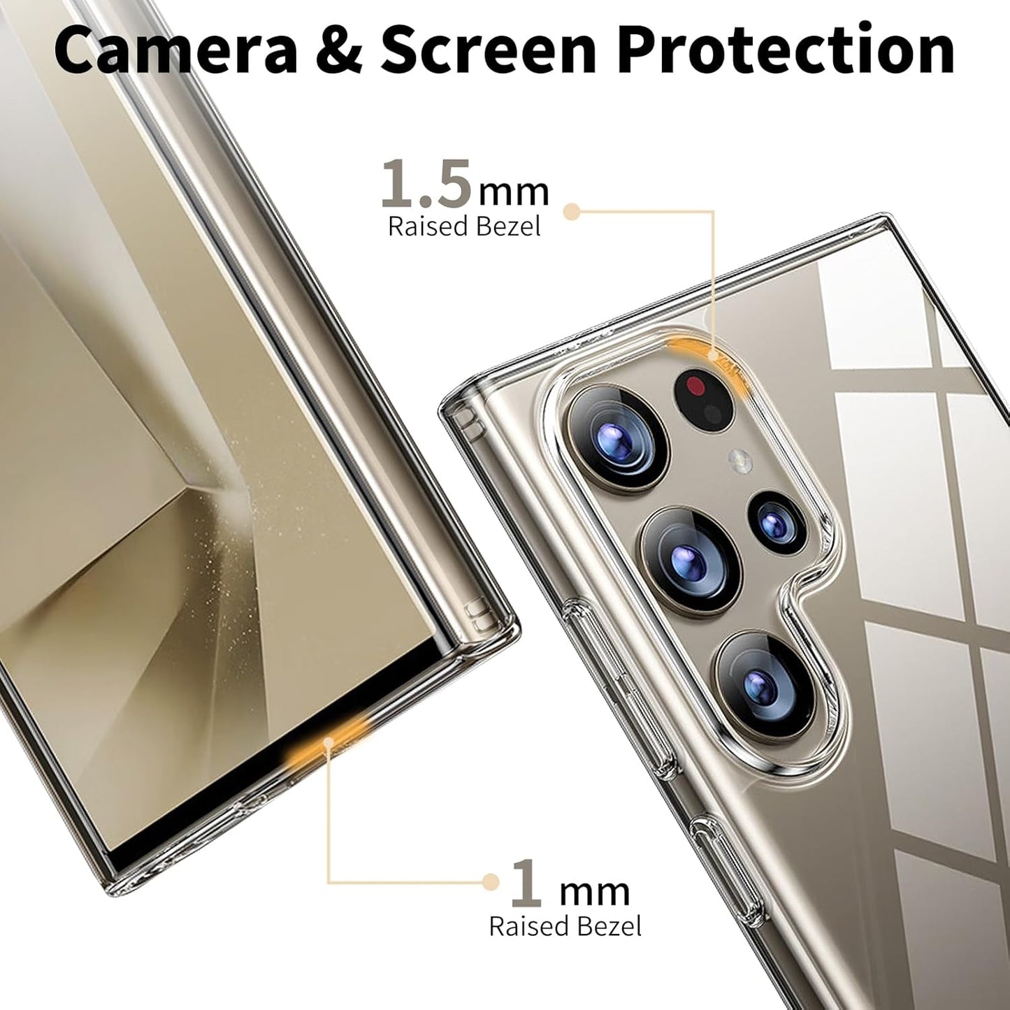 PROTECT  Samsung S24 Ultra Lucid Phone Case, Anti Scratch, Bundle, Screen Protector included, Protective, Clear, LSAMS24U