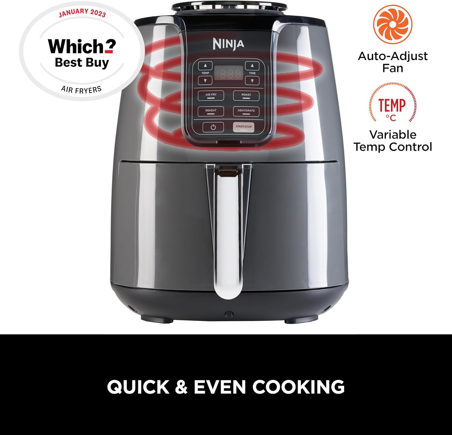 Ninja AF100ME Air Fryer - Compact Design for Small Kitchens