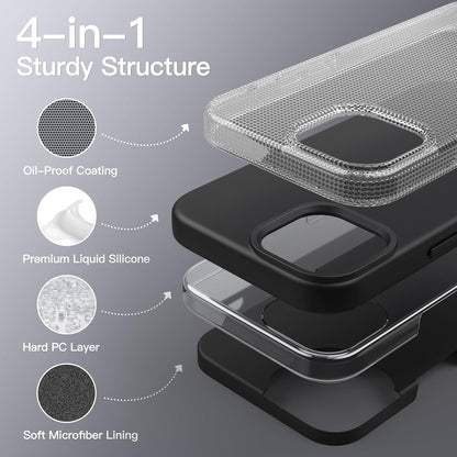 PROTECT  iPhone 15 Pro Silicon Phone Case, Magsafe, Protective, Anti Scratch, Black, SMIP15PBLK