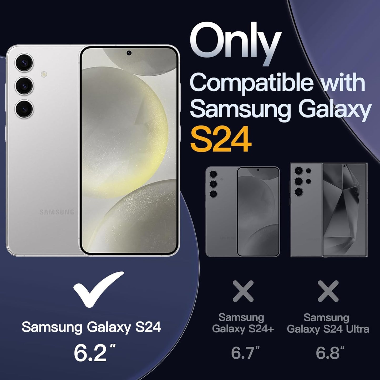 PROTECT  Samsung S24 Plus Magnetic Phone Case, Anti Scratch, Bundle, Hydrogel Screen Protector Included, Protective, Clear, MSAMS24P