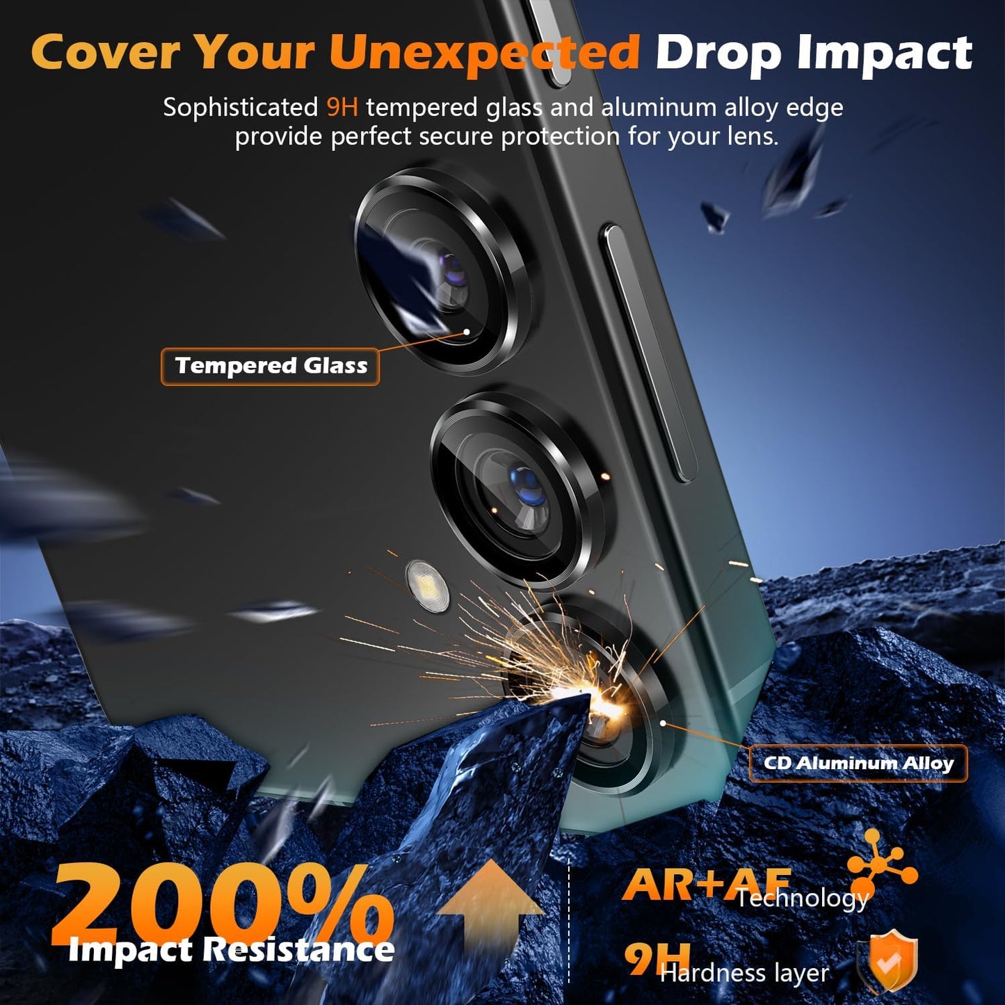PROTECT  Samsung S25 Xzoom Lens Protector, Sapphire Glass, Alloy Material, Ultra Clear, Premium Finish, Black, XSMS25BLK